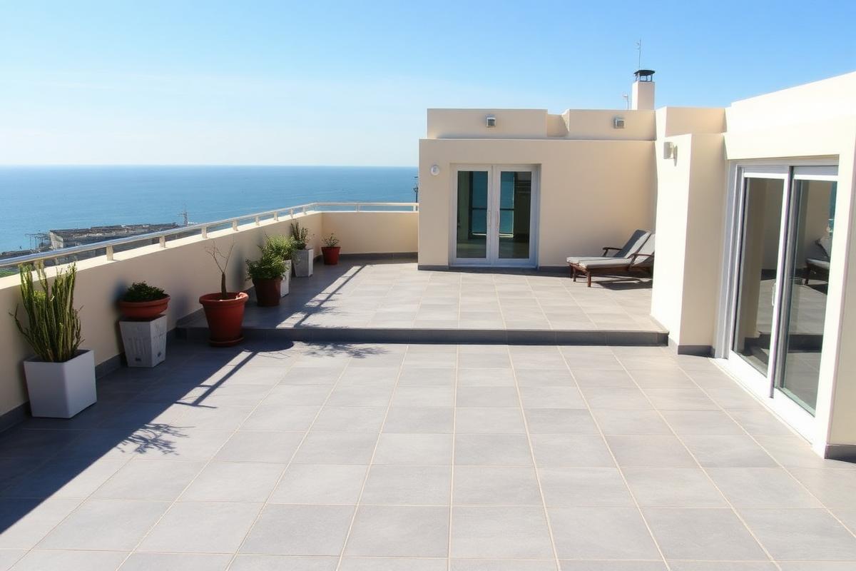 Terraço impermeabilizado com novo pavimento exterior em Cascais